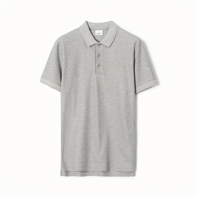 burberry circular tb monogram embroidery cotton pique polo shirt